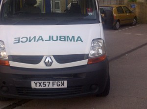 The 5 hr wait ambulance: Picture taken by me at Hemel Hempstead Urgent Care Centre