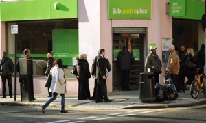 People queuing outside Jobcentre Plus. Pic courtesy: The Guardian