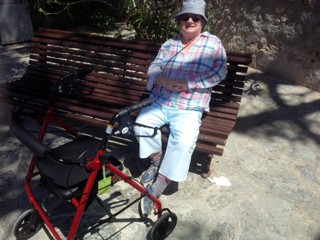 Margaret resting along the promenade