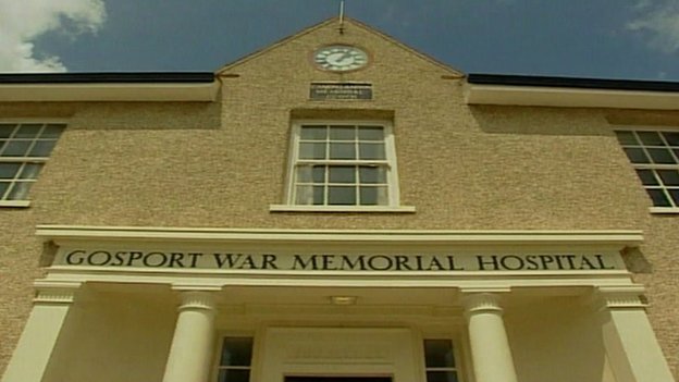 Entrance to Gosport  War Memorial Hospital Picture credit:BBC