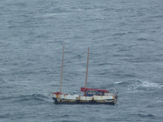 Another view of the abandoned boat.