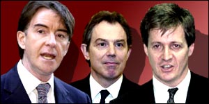Labolur's three grandees- Mandelson, Blair and Campbell  Pic Credit: wherebuttheuk.com
