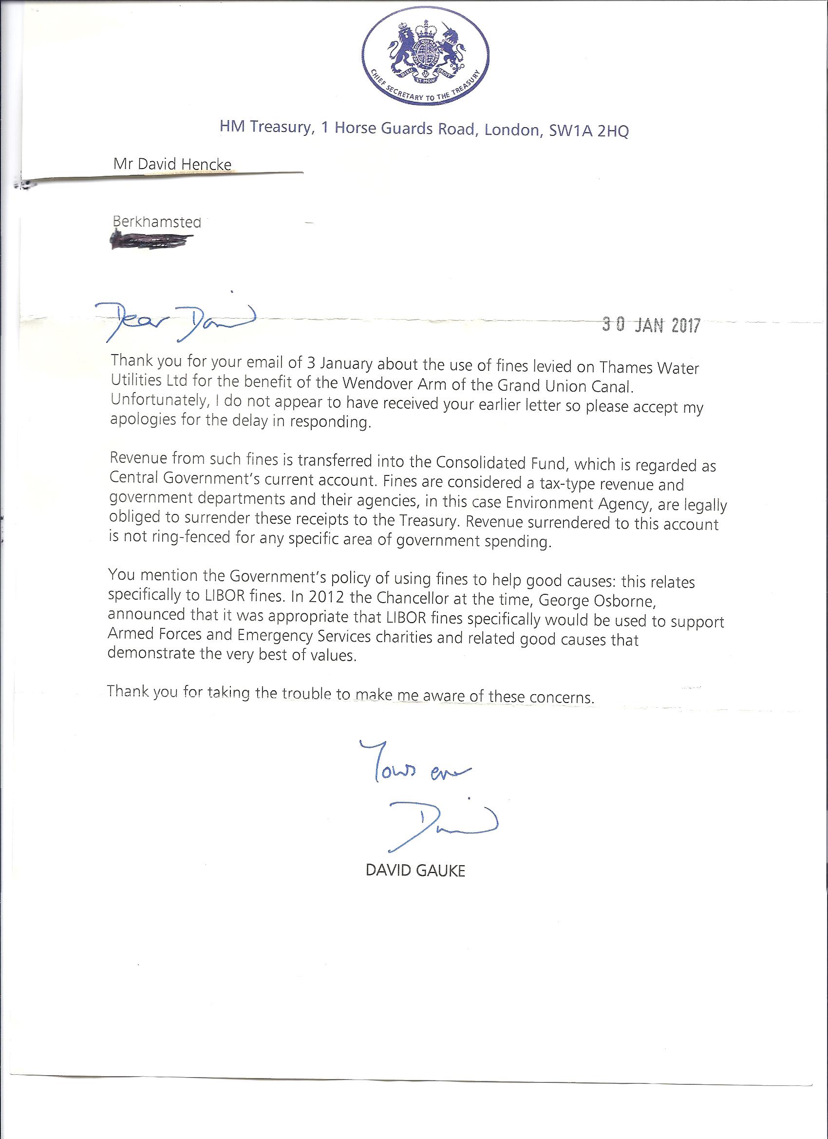 environment agency letter