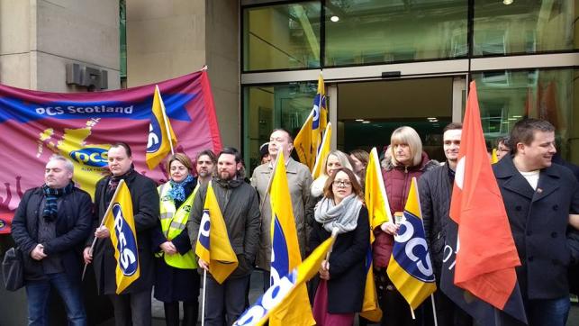 striking Commisison staff in Scotland